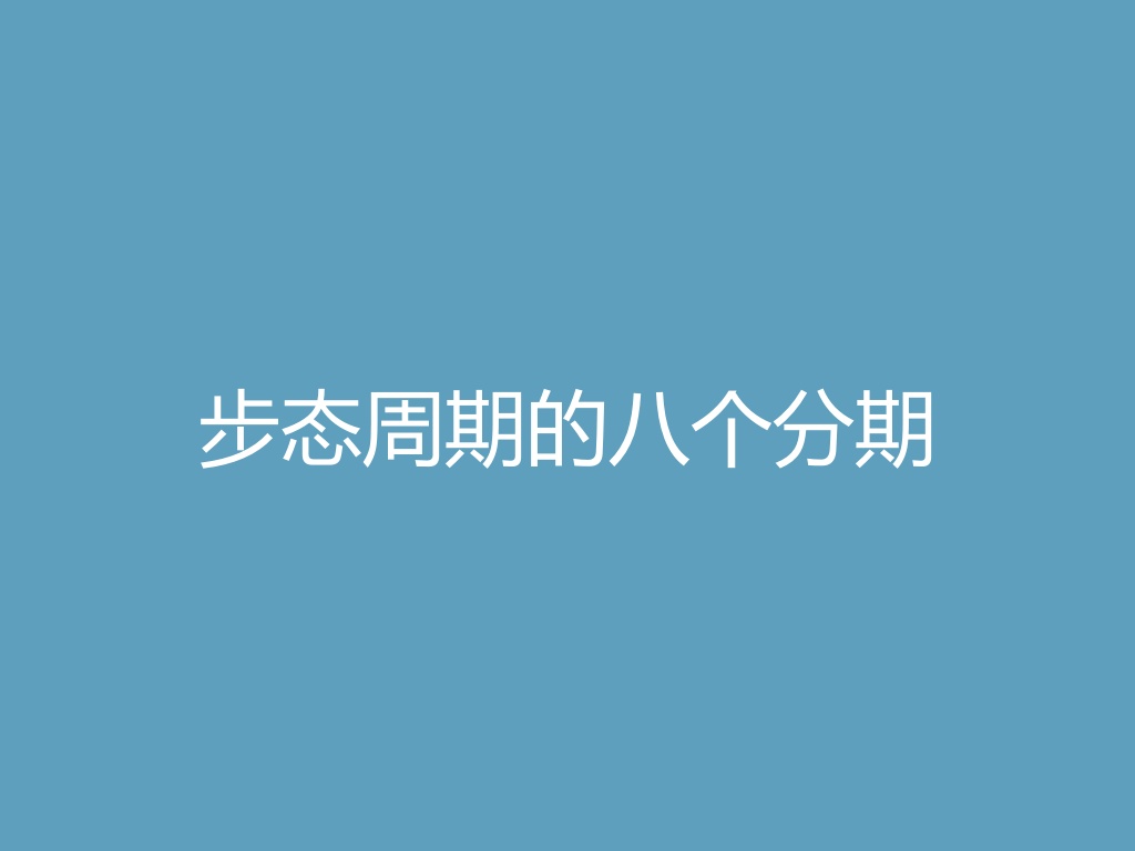 “步态周期的八个分期